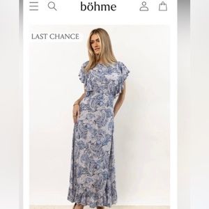 Bohme Floral Maxi Dress. Size Small. 100% Raylon Lining. 100% Raylon.